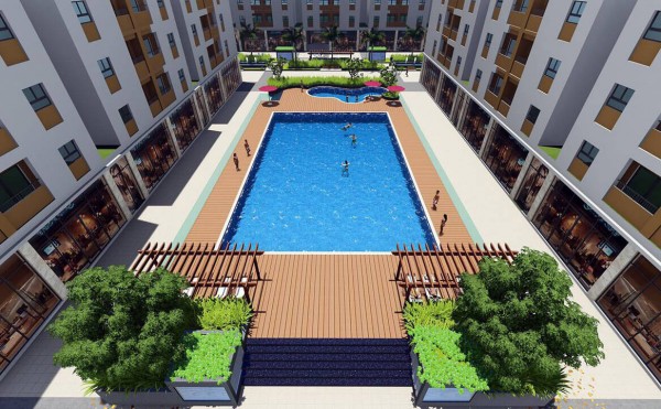 Cho thuê căn hộ Cityland 2 phòng ngủ view hồ bơi